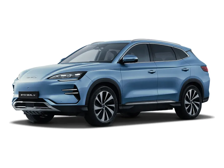 רכב BYD סיל U — מבט קדמי שלושת-רבעי, רנדר רשמי על רקע שקוף