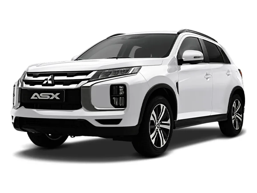 מיצובישי ASX — קרוסאובר קומפקטי אדום במבט קדמי שלושת-רבעי